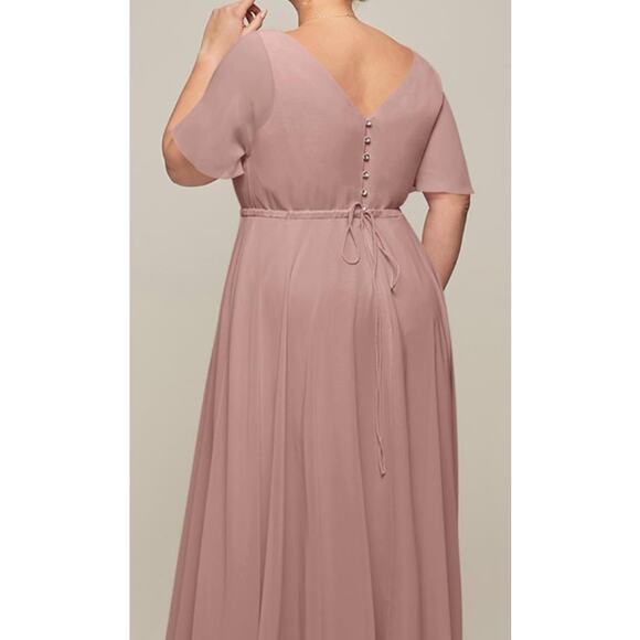 AW BRIDAL BRIDESMAID 6 S Dusty Rose pink Ginny  formal party maxi dress NEW B84 - Picture 2 of 9